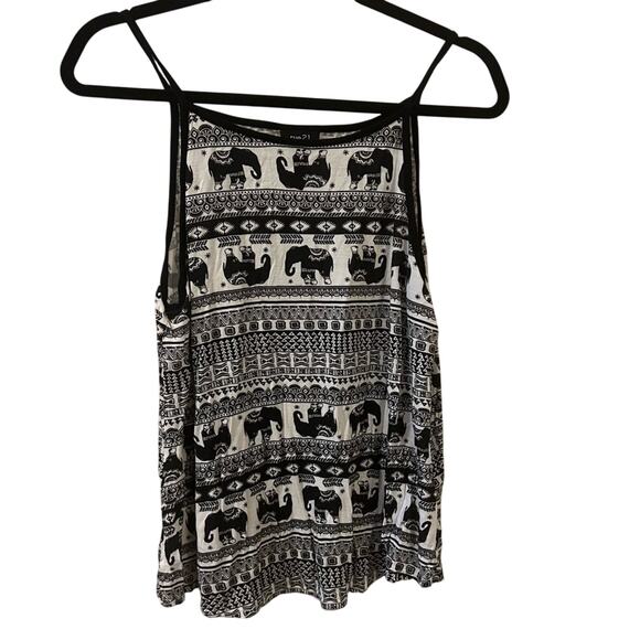 Rue21 Tops - Rue21 Elephant Print Black and White Spaghetti Strap Tank Top Camisole Size XL